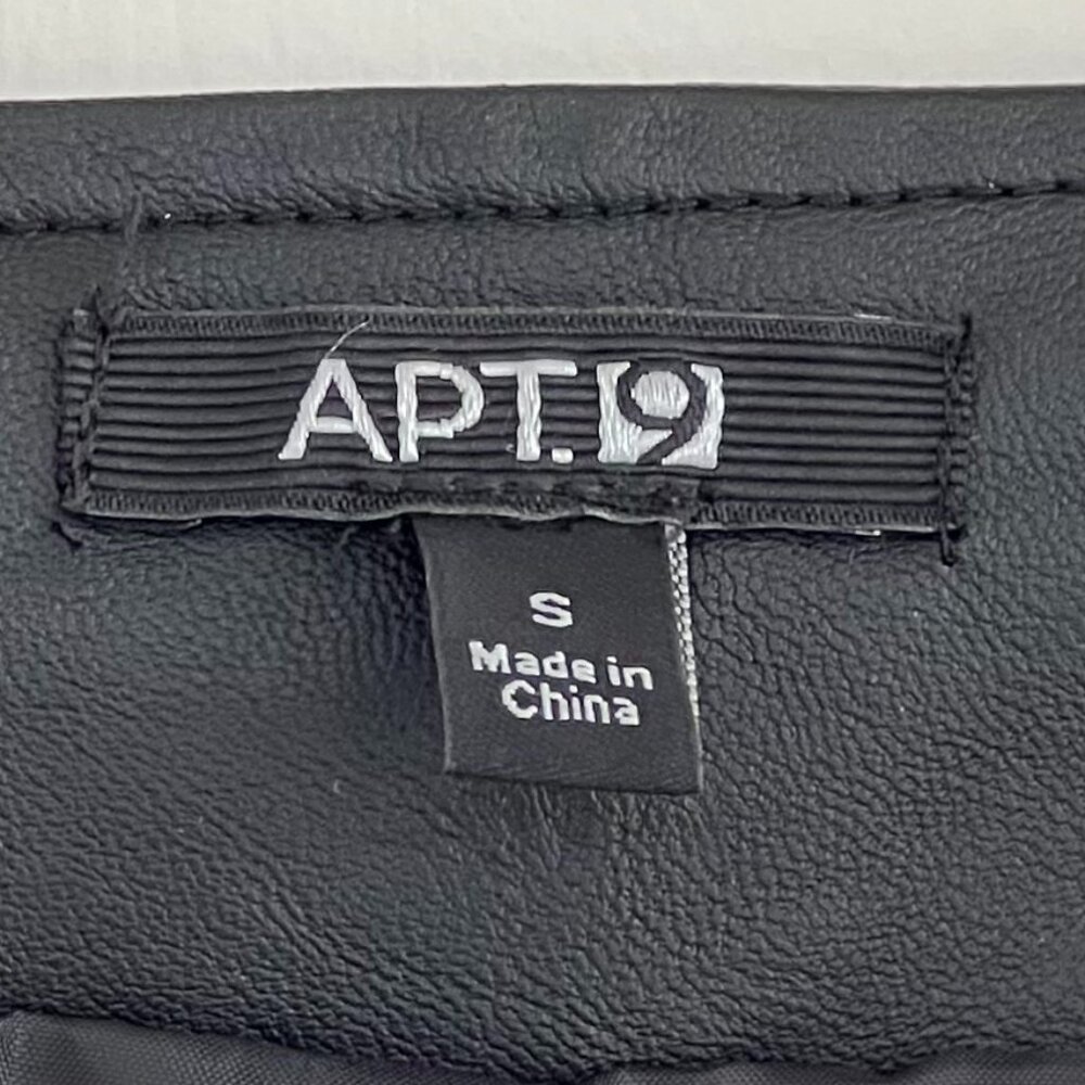 Apt 9 Faux Leather‎ Moto Jacket Black Stretch Sleeve Minimalist Zip Small - Picture 6 of 11